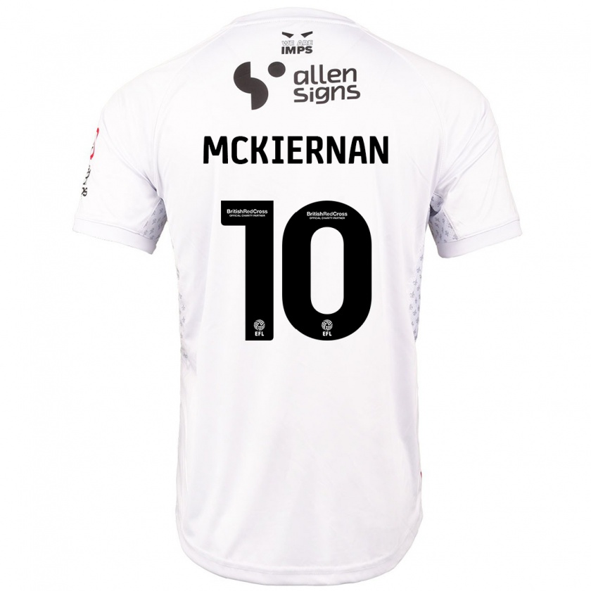 Kandiny Hombre Camiseta Jj Mckiernan #10 Rojo Blanco 2ª Equipación 2024/25 La Camisa