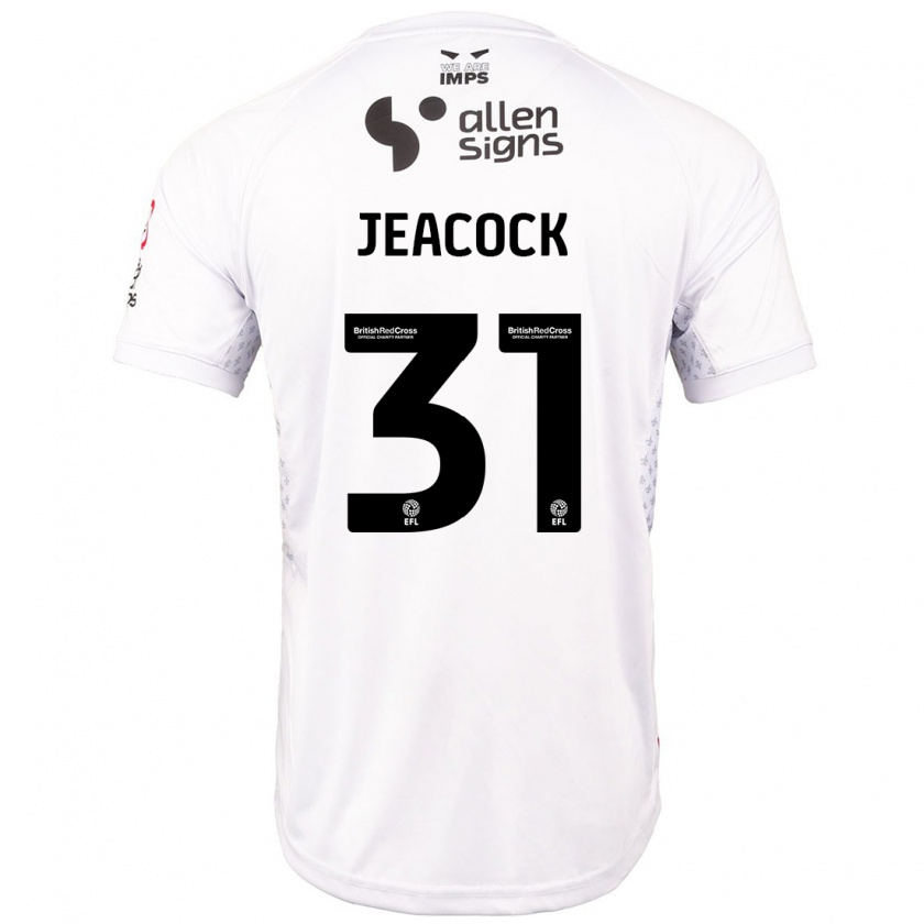 Kandiny Hombre Camiseta Zach Jeacock #31 Rojo Blanco 2ª Equipación 2024/25 La Camisa