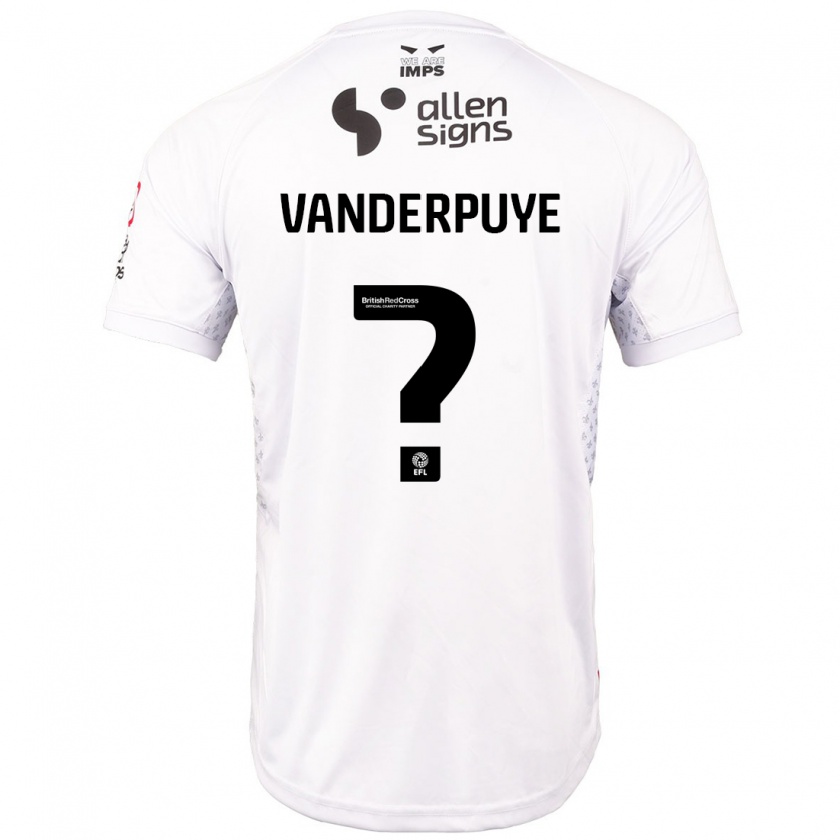 Kandiny Herren Daniel Vanderpuye #0 Rot Weiß Auswärtstrikot Trikot 2024/25 T-Shirt Österreich