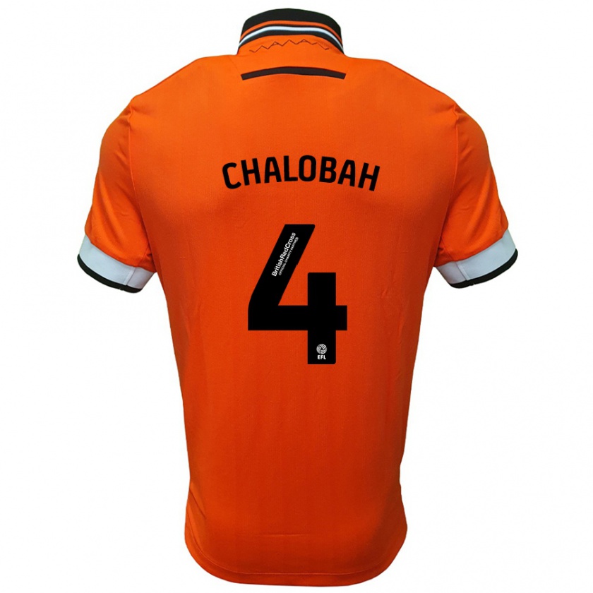 Kandiny Uomo Maglia Nathaniel Chalobah #4 Arancione Bianco Kit Gara Away 2024/25 Maglietta