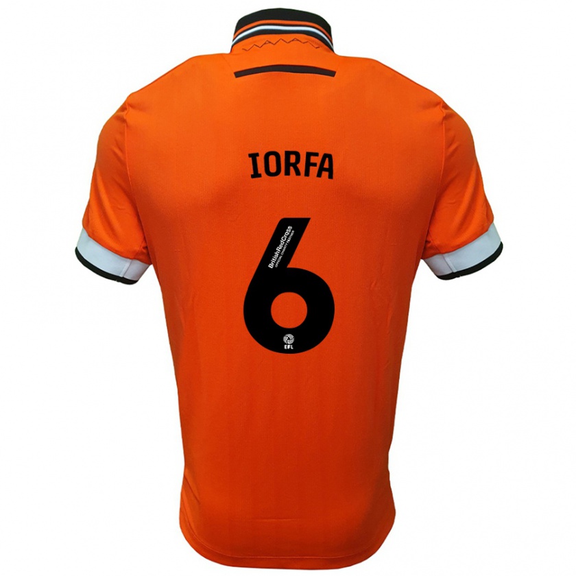 Kandiny Hombre Camiseta Dominic Iorfa #6 Naranja Blanco 2ª Equipación 2024/25 La Camisa