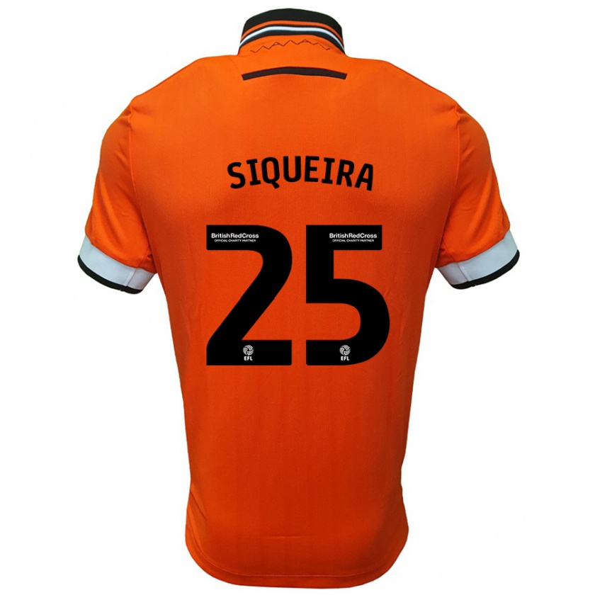 Kandiny Hombre Camiseta Guilherme Siqueira #25 Naranja Blanco 2ª Equipación 2024/25 La Camisa