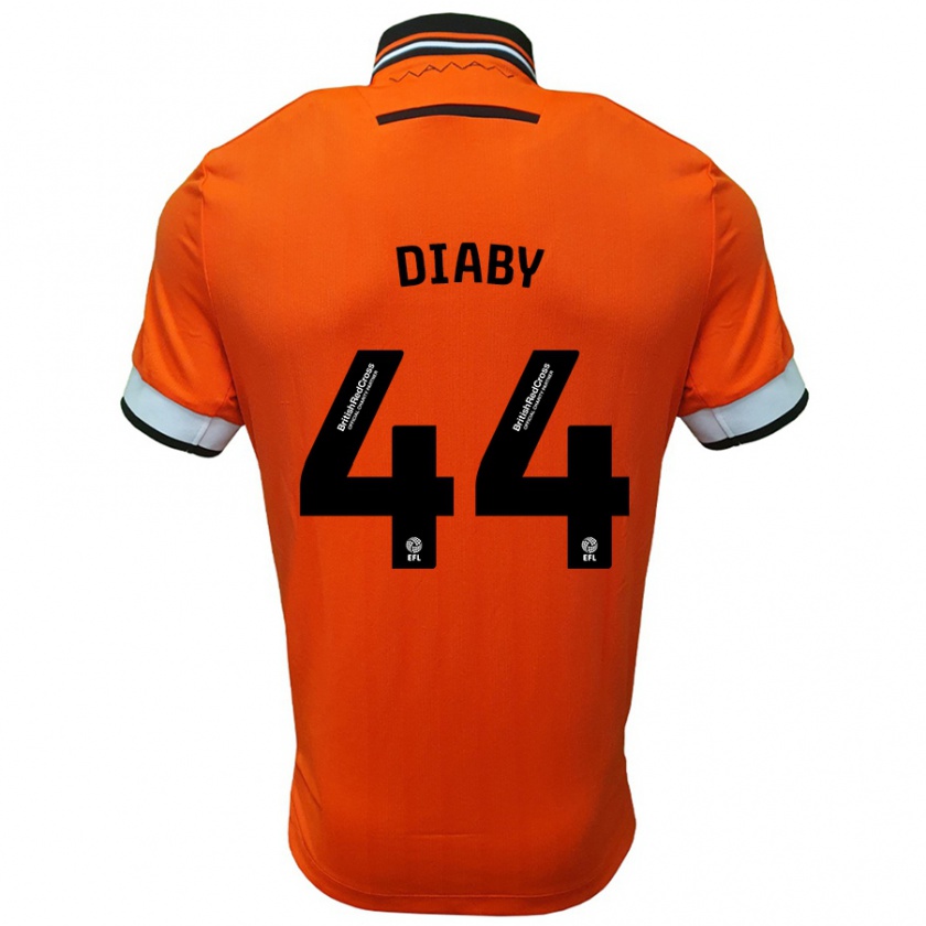 Kandiny Uomo Maglia Momo Diaby #44 Arancione Bianco Kit Gara Away 2024/25 Maglietta