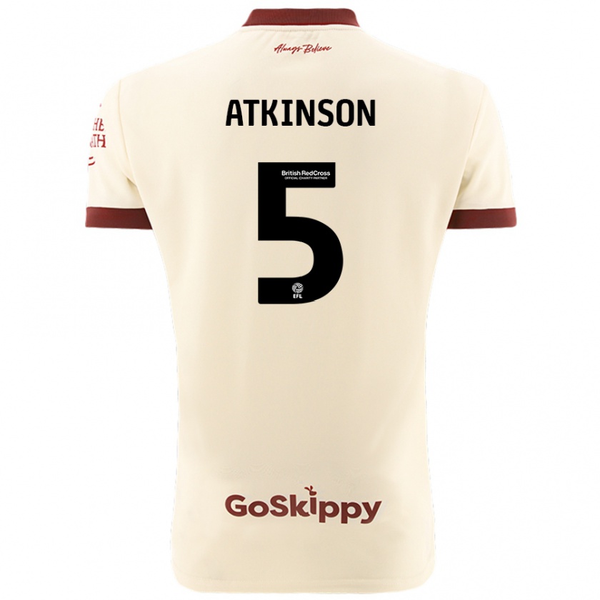 Kandiny Uomo Maglia Rob Atkinson #5 Crema Bianco Kit Gara Away 2024/25 Maglietta