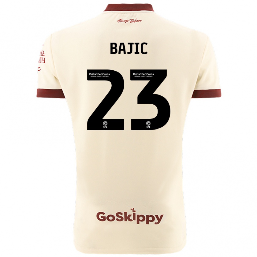 Kandiny Heren Stefan Bajic #23 Crèmewit Uitshirt Uittenue 2024/25 T-Shirt