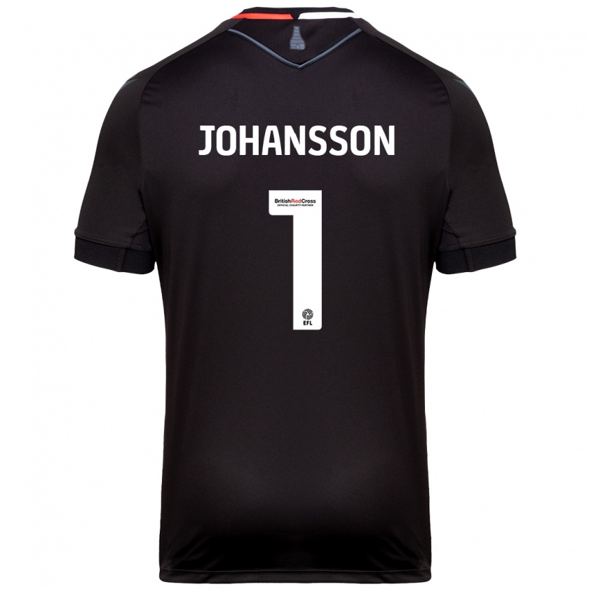 Kandiny Hombre Camiseta Viktor Johansson #1 Negro 2ª Equipación 2024/25 La Camisa