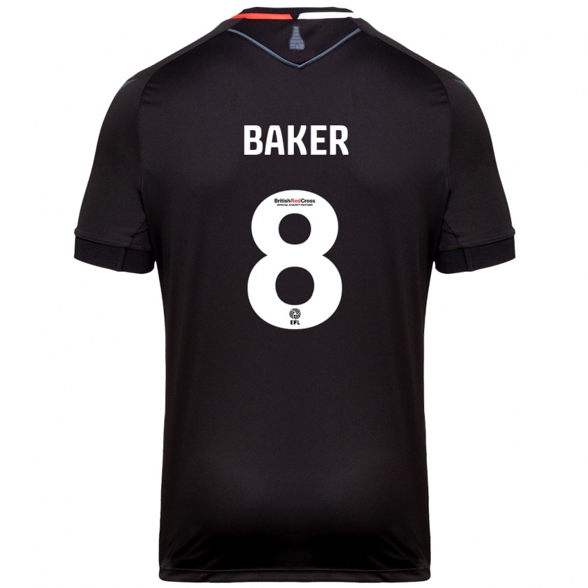 Kandiny Hombre Camiseta Lewis Baker #8 Negro 2ª Equipación 2024/25 La Camisa