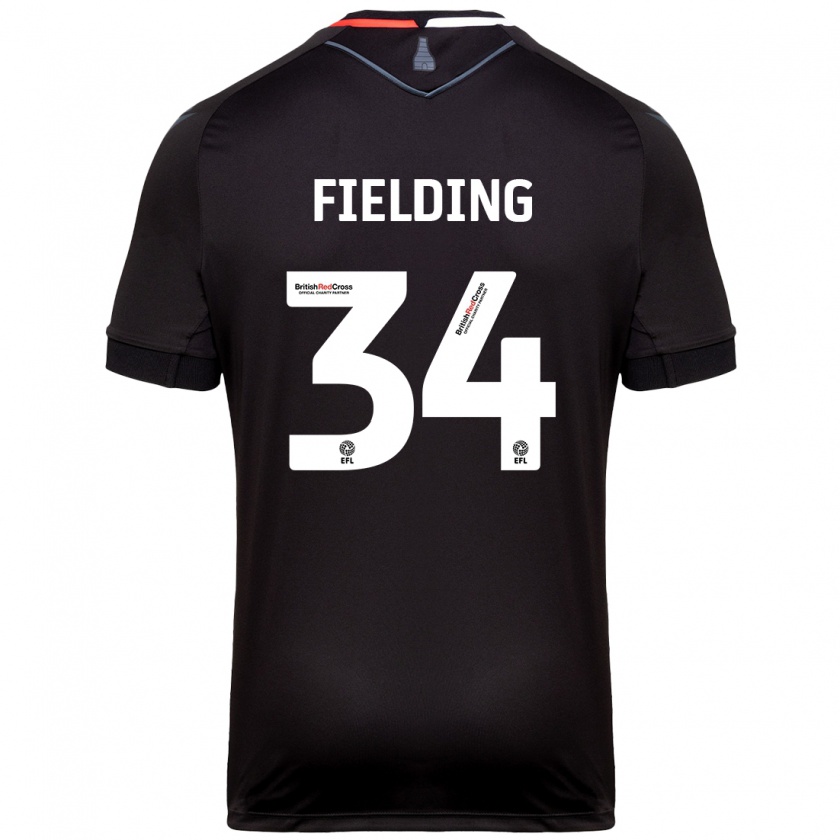 Kandiny Heren Frank Fielding #34 Zwart Uitshirt Uittenue 2024/25 T-Shirt