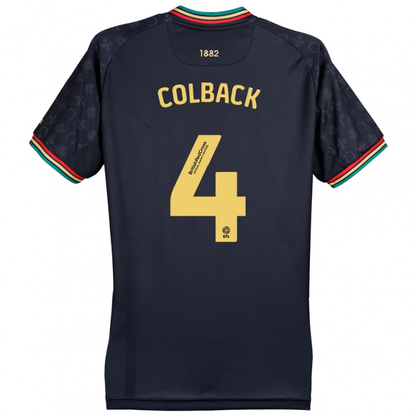 Kandiny Hombre Camiseta Jack Colback #4 Azul Marino Oscuro 2ª Equipación 2024/25 La Camisa