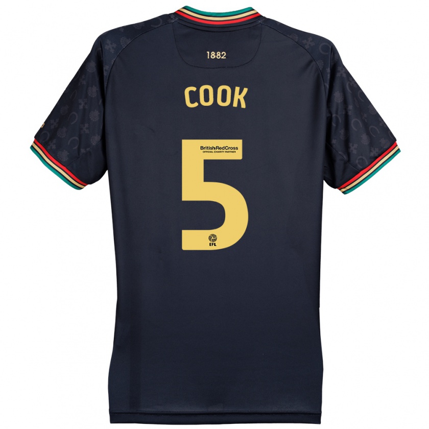 Kandiny Uomo Maglia Steve Cook #5 Blu Navy Scuro Kit Gara Away 2024/25 Maglietta