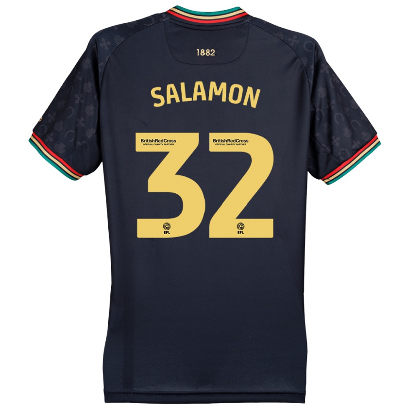 Kandiny Uomo Maglia Matteo Salamon #32 Blu Navy Scuro Kit Gara Away 2024/25 Maglietta