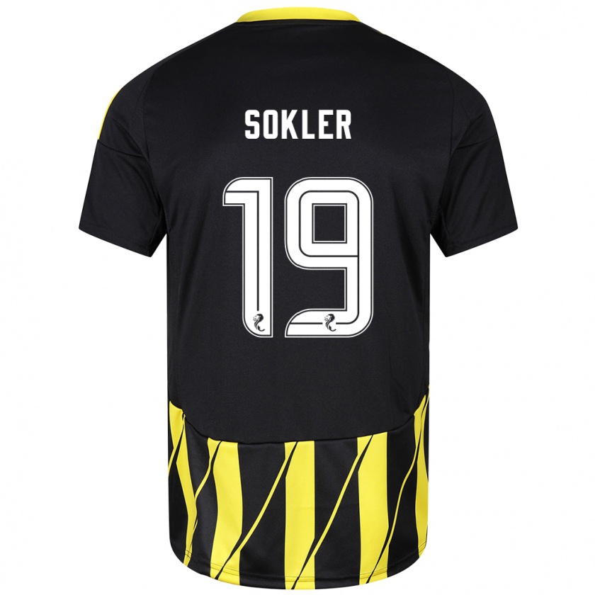 Kandiny Herren Ester Sokler #19 Schwarz Gelb Auswärtstrikot Trikot 2024/25 T-Shirt Österreich