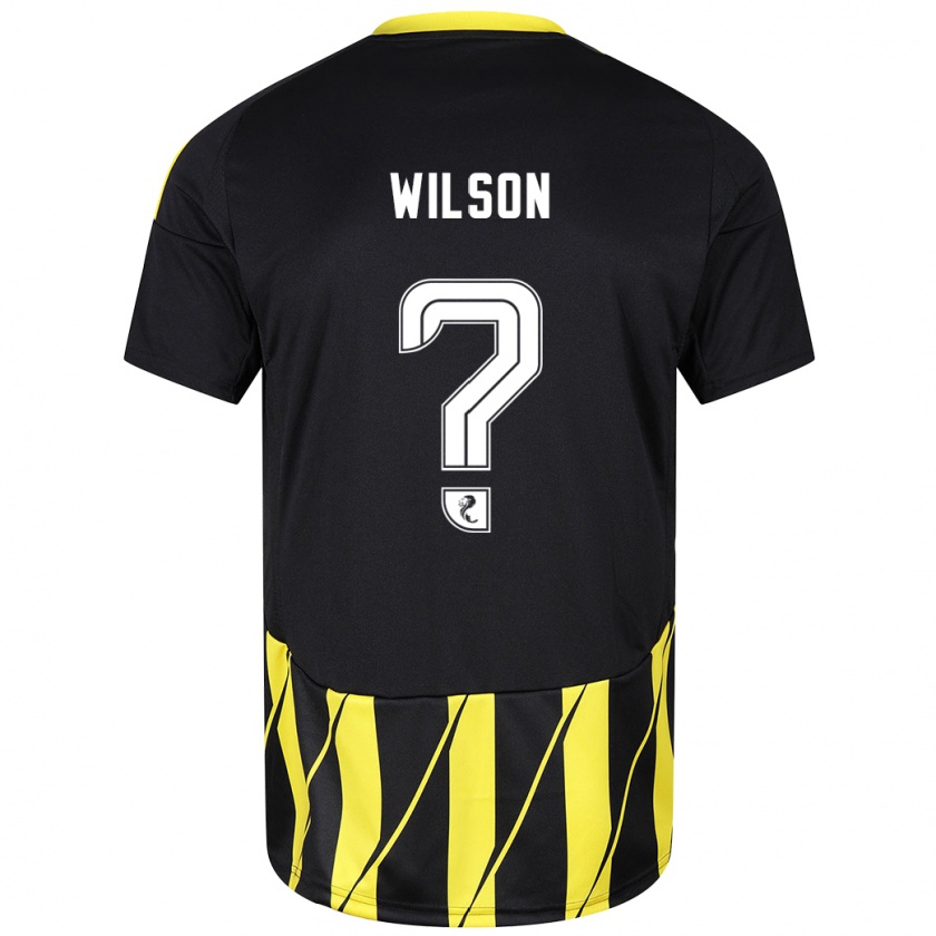 Kandiny Hombre Camiseta Cameron Wilson #0 Negro Amarillo 2ª Equipación 2024/25 La Camisa