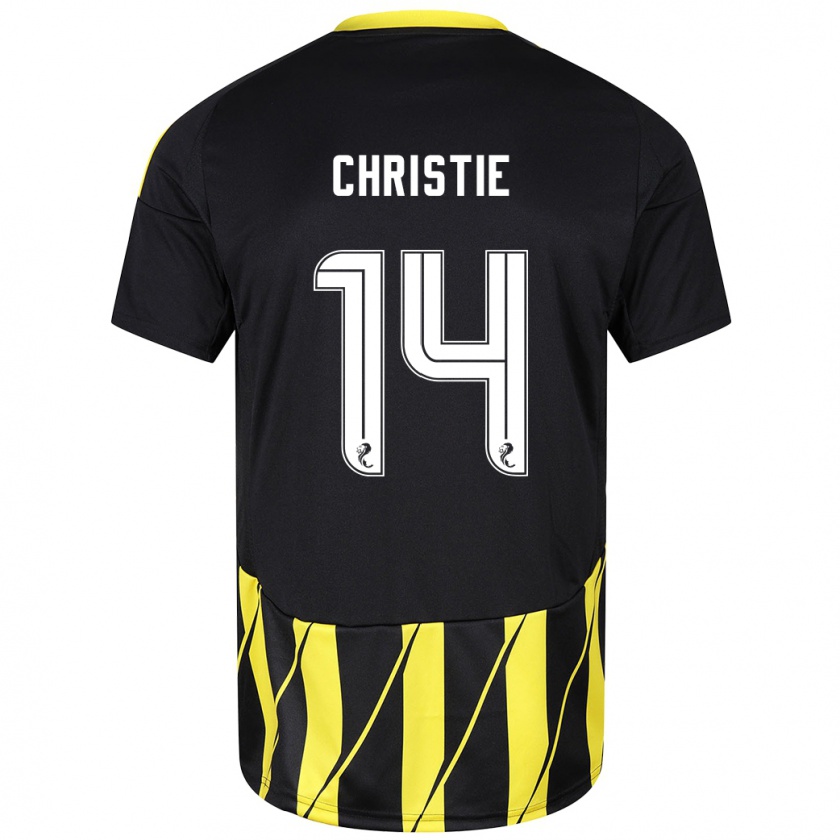 Kandiny Uomo Maglia Mya Christie #14 Nero Giallo Kit Gara Away 2024/25 Maglietta