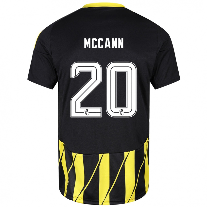 Kandiny Heren Annalisa Mccann #20 Zwart Geel Uitshirt Uittenue 2024/25 T-Shirt