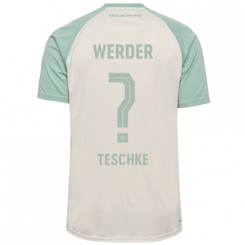 Kandiny Uomo Maglia Tim Teschke #0 Bianco Sporco Verde Chiaro Kit Gara Away 2024/25 Maglietta