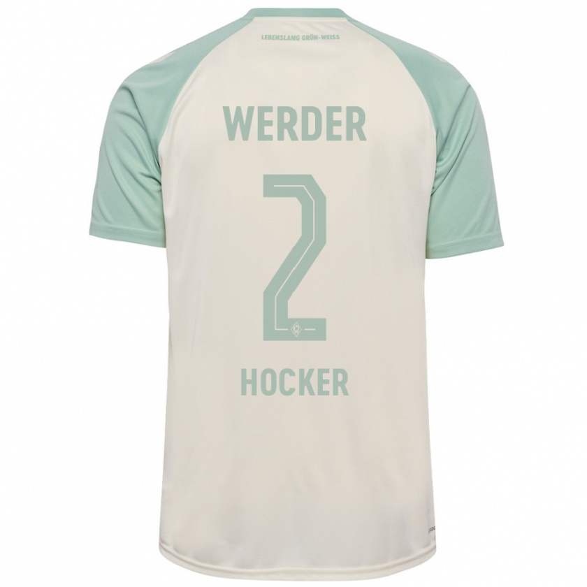 Kandiny Uomo Maglia Luca Höcker #2 Bianco Sporco Verde Chiaro Kit Gara Away 2024/25 Maglietta