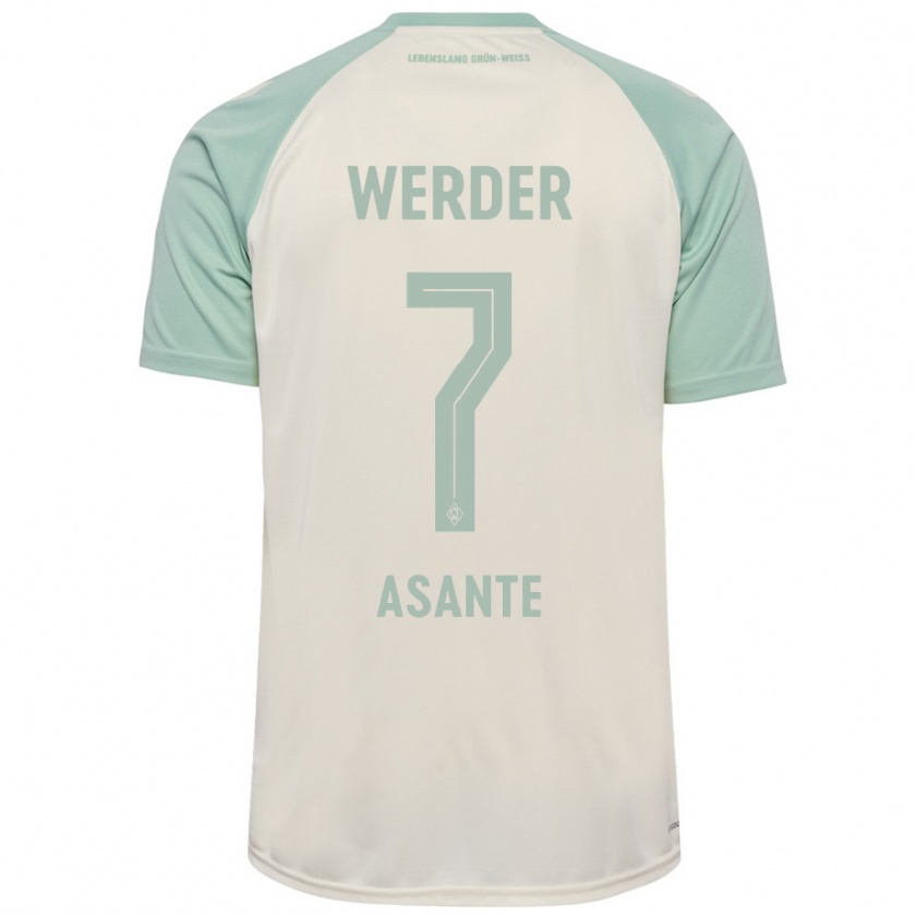 Kandiny Uomo Maglia Davis Asante #7 Bianco Sporco Verde Chiaro Kit Gara Away 2024/25 Maglietta