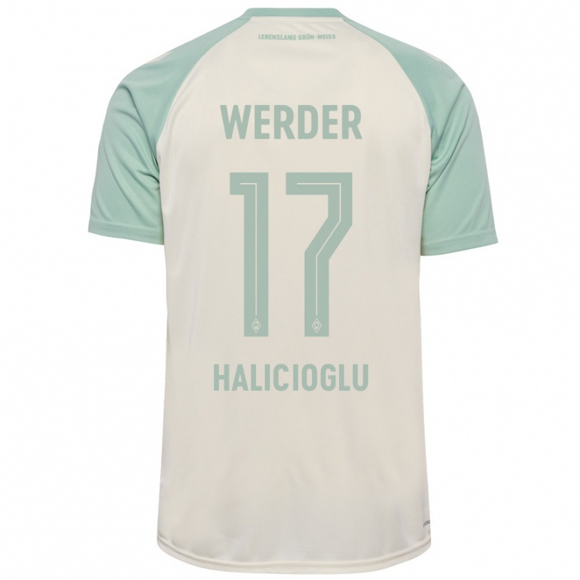 Kandiny Herren Arda Halicioglu #17 Cremeweiß Hellgrün Auswärtstrikot Trikot 2024/25 T-Shirt Österreich