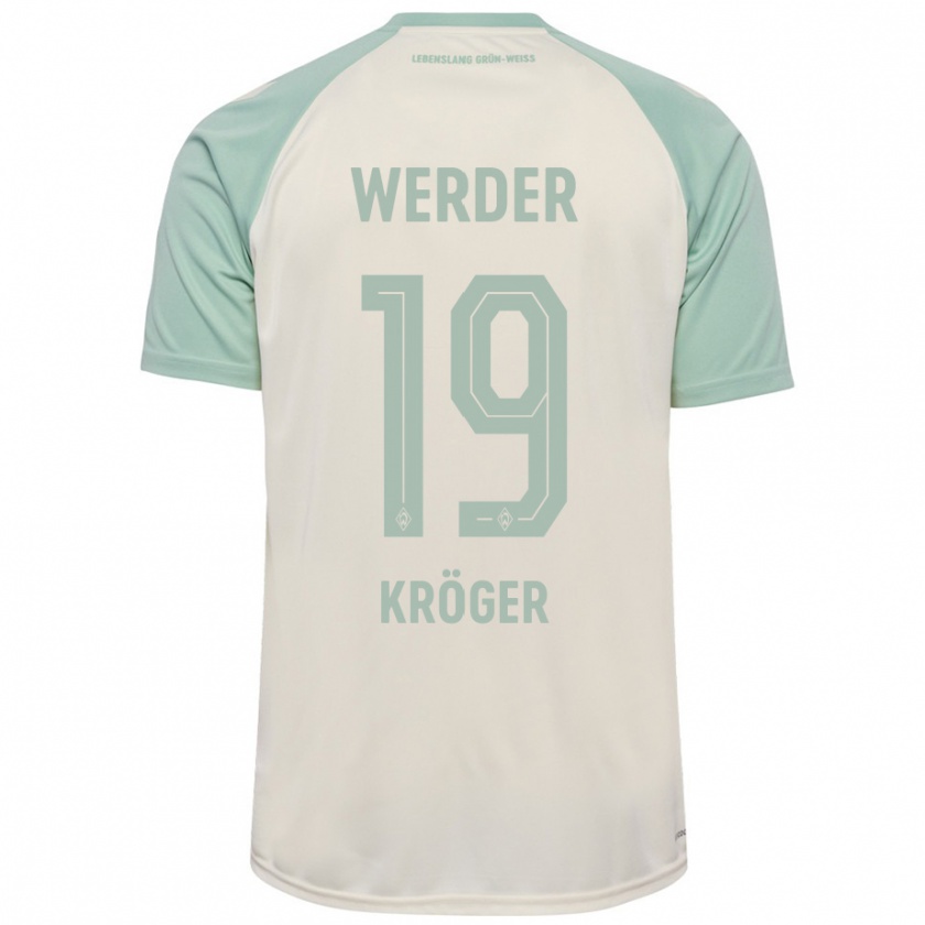 Kandiny Herren Moritz Kröger #19 Cremeweiß Hellgrün Auswärtstrikot Trikot 2024/25 T-Shirt Österreich