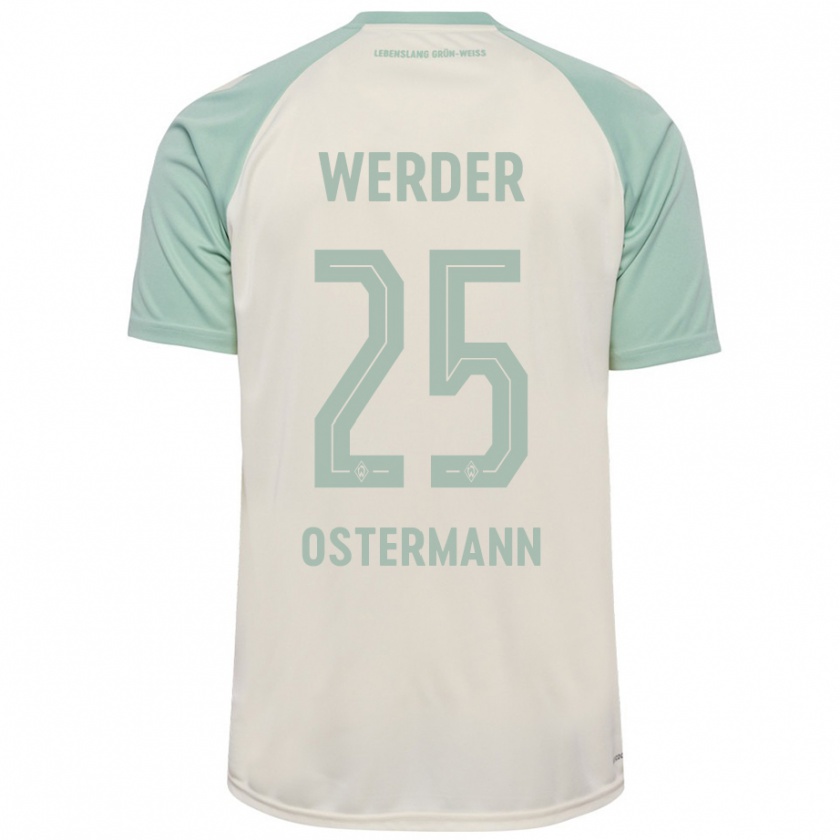 Kandiny Heren Ben Ostermann #25 Off-White Lichtgroen Uitshirt Uittenue 2024/25 T-Shirt