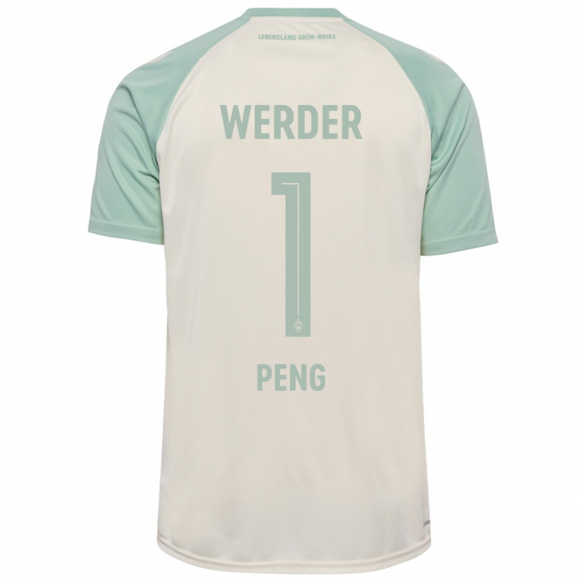 Kandiny Uomo Maglia Livia Peng #1 Bianco Sporco Verde Chiaro Kit Gara Away 2024/25 Maglietta