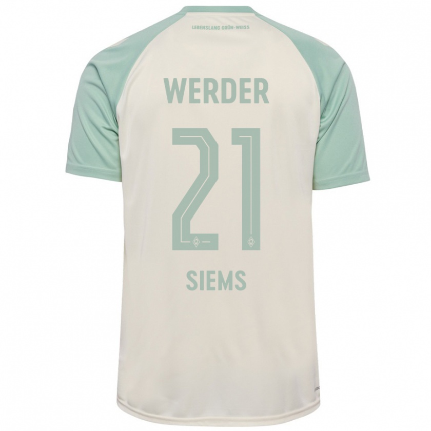 Kandiny Heren Caroline Siems #21 Off-White Lichtgroen Uitshirt Uittenue 2024/25 T-Shirt