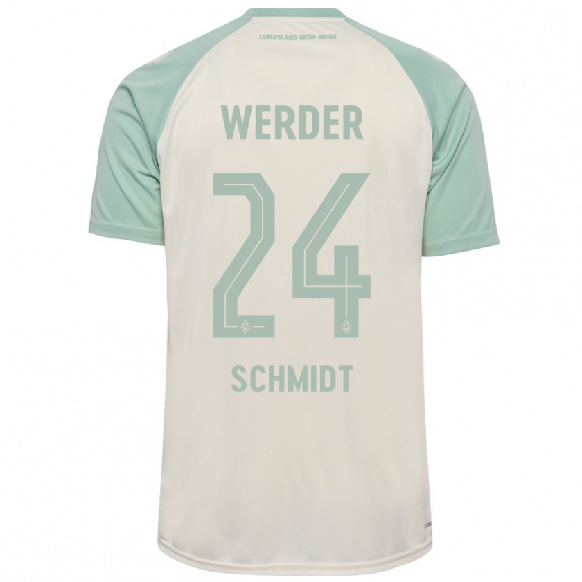 Kandiny Heren Lara Schmidt #24 Off-White Lichtgroen Uitshirt Uittenue 2024/25 T-Shirt