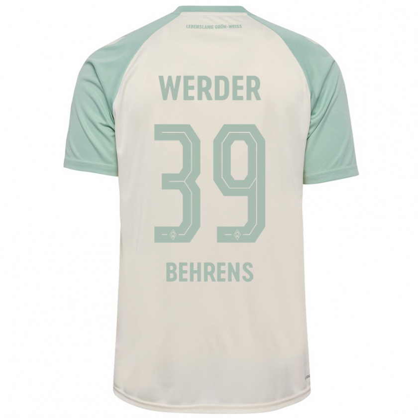 Kandiny Uomo Maglia Jette Behrens #39 Bianco Sporco Verde Chiaro Kit Gara Away 2024/25 Maglietta