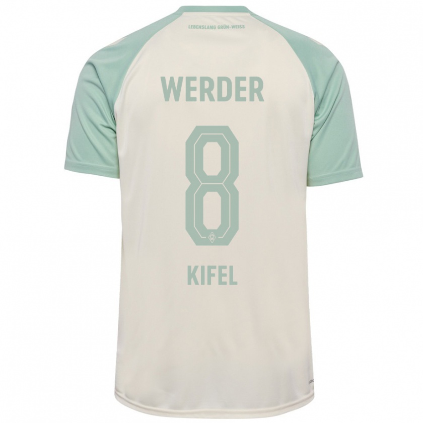 Kandiny Uomo Maglia Denis Kifel #8 Bianco Sporco Verde Chiaro Kit Gara Away 2024/25 Maglietta