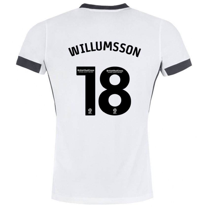 Kandiny Uomo Maglia Willum Thór Willumsson #18 Bianco Nero Kit Gara Away 2024/25 Maglietta