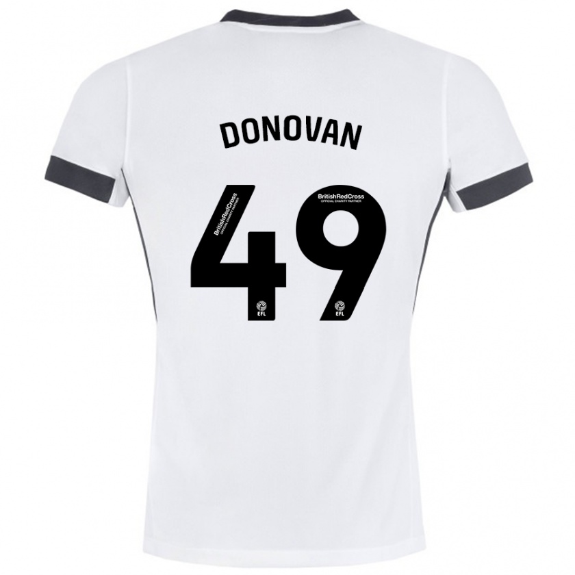 Kandiny Uomo Maglia Romelle Donovan #49 Bianco Nero Kit Gara Away 2024/25 Maglietta