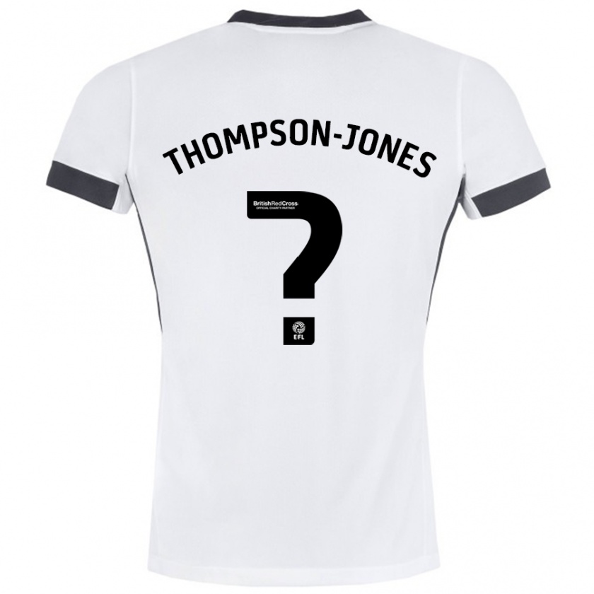 Kandiny Hombre Camiseta Riquelme Thompson-Jones #0 Blanco Negro 2ª Equipación 2024/25 La Camisa