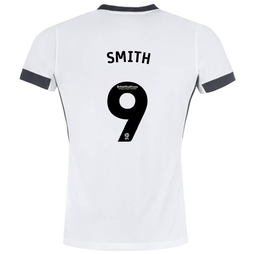 Kandiny Uomo Maglia Libby Smith #9 Bianco Nero Kit Gara Away 2024/25 Maglietta