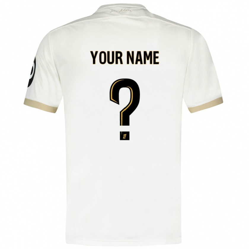 Kandiny Uomo Maglia Il Tuo Nome #0 Bianco Oro Kit Gara Away 2024/25 Maglietta