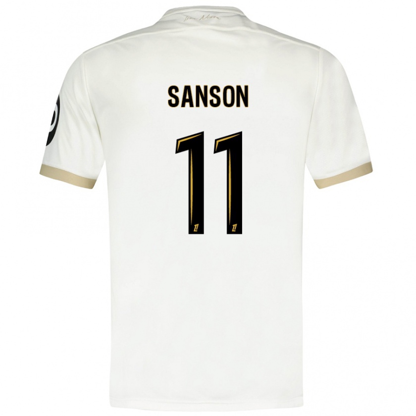 Kandiny Uomo Maglia Morgan Sanson #11 Bianco Oro Kit Gara Away 2024/25 Maglietta