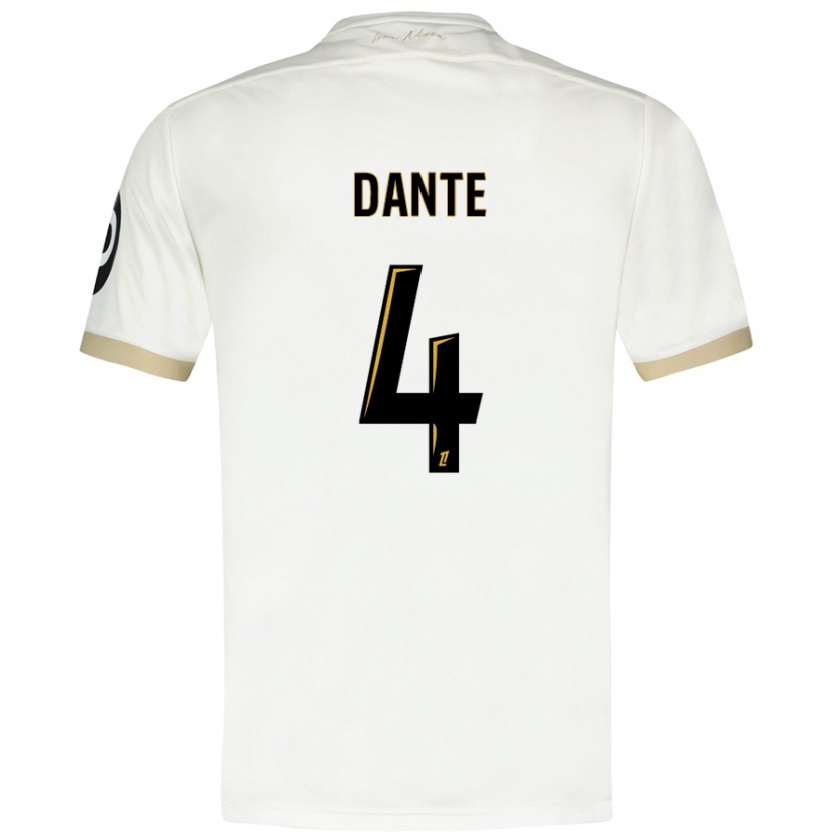 Kandiny Uomo Maglia Dante #4 Bianco Oro Kit Gara Away 2024/25 Maglietta