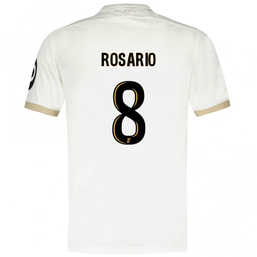 Kandiny Uomo Maglia Pablo Rosario #8 Bianco Oro Kit Gara Away 2024/25 Maglietta