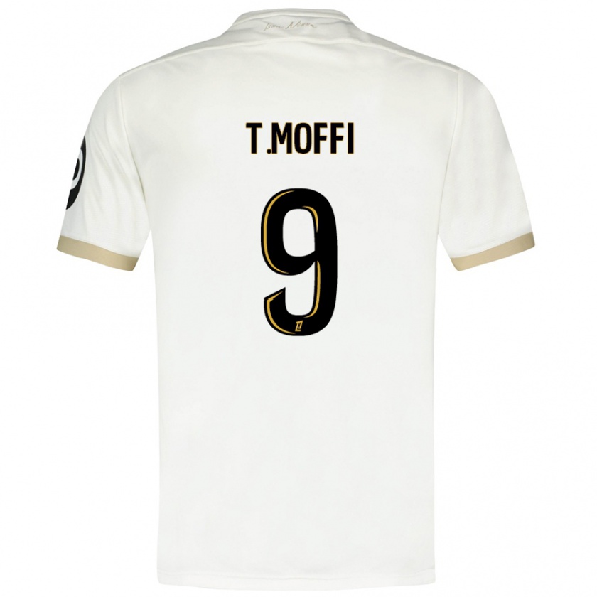 Kandiny Hombre Camiseta Terem Moffi #9 Blanco Dorado 2ª Equipación 2024/25 La Camisa