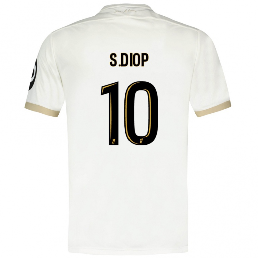 Kandiny Hombre Camiseta Sofiane Diop #10 Blanco Dorado 2ª Equipación 2024/25 La Camisa