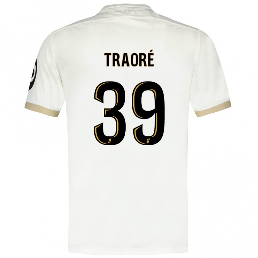 Kandiny Uomo Maglia Daouda Traoré #39 Bianco Oro Kit Gara Away 2024/25 Maglietta