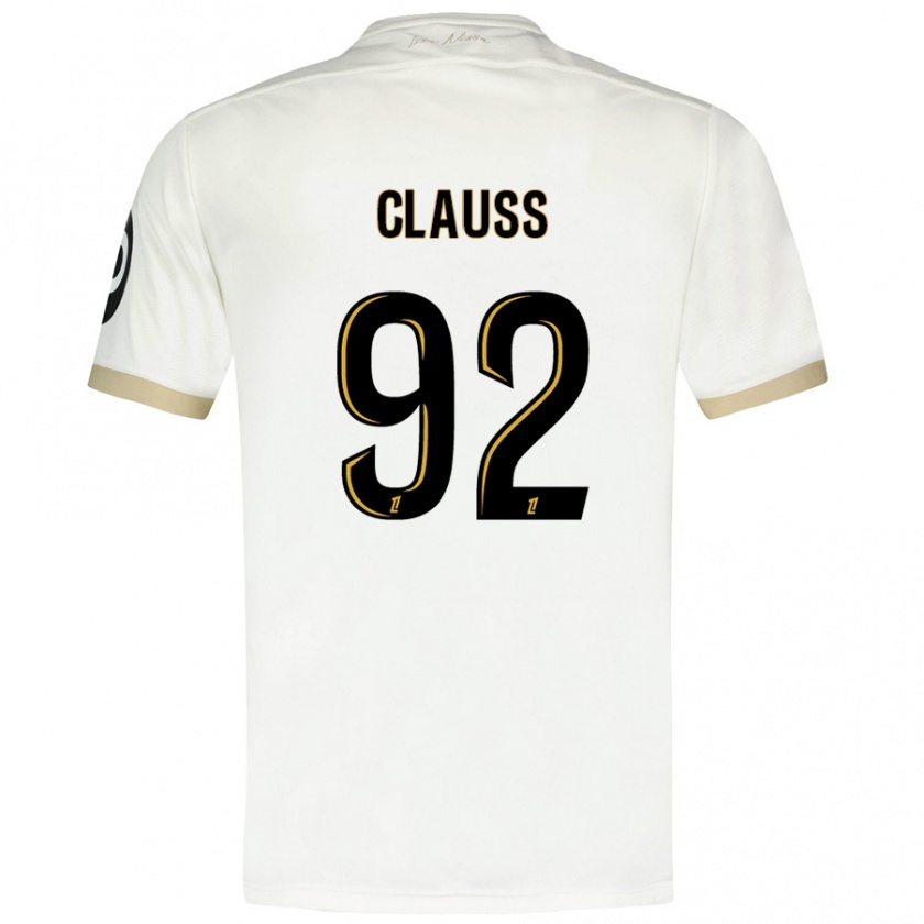 Kandiny Uomo Maglia Jonathan Clauss #92 Bianco Oro Kit Gara Away 2024/25 Maglietta