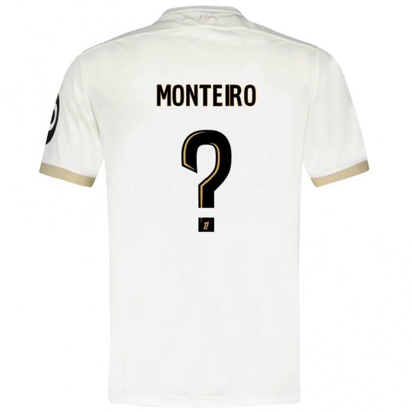 Kandiny Uomo Maglia Laurenzo Monteiro #0 Bianco Oro Kit Gara Away 2024/25 Maglietta