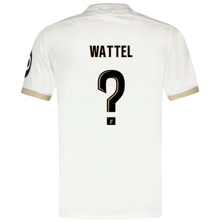 Kandiny Uomo Maglia Sami Wattel #0 Bianco Oro Kit Gara Away 2024/25 Maglietta