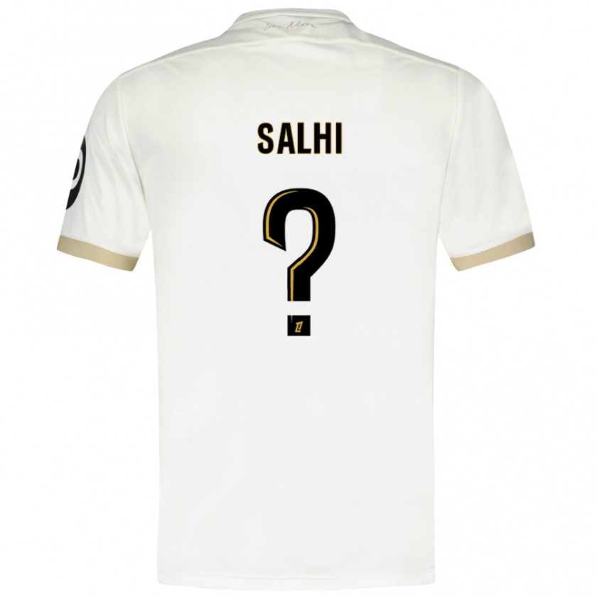 Kandiny Uomo Maglia Iliesse Salhi #0 Bianco Oro Kit Gara Away 2024/25 Maglietta