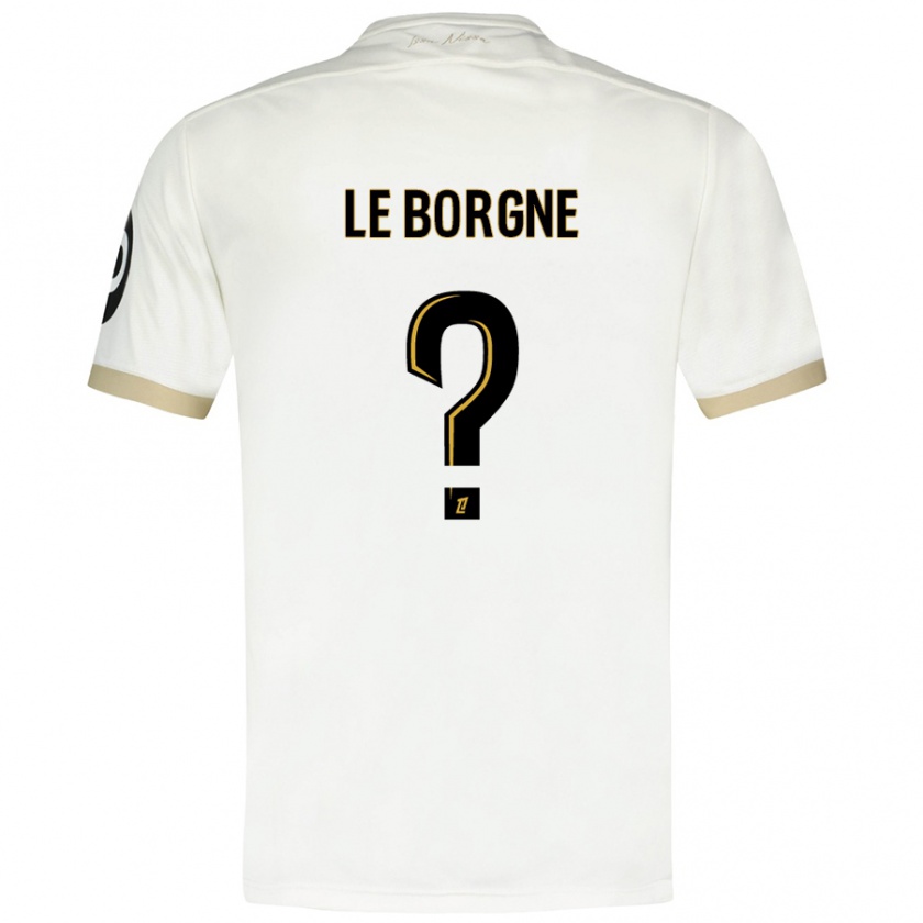 Kandiny Uomo Maglia Andréa Le Borgne #0 Bianco Oro Kit Gara Away 2024/25 Maglietta