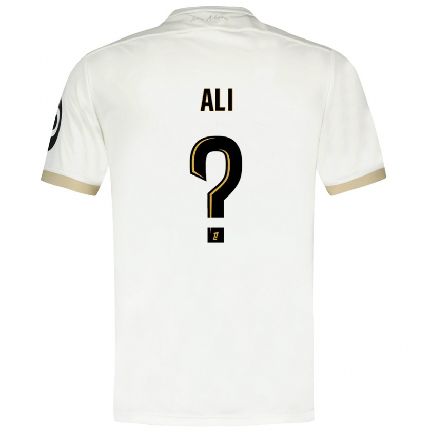 Kandiny Uomo Maglia Kéfren Ali #0 Bianco Oro Kit Gara Away 2024/25 Maglietta