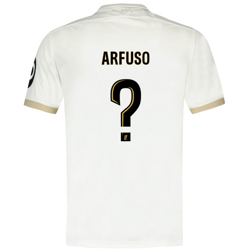 Kandiny Uomo Maglia Vincenzo Arfuso #0 Bianco Oro Kit Gara Away 2024/25 Maglietta