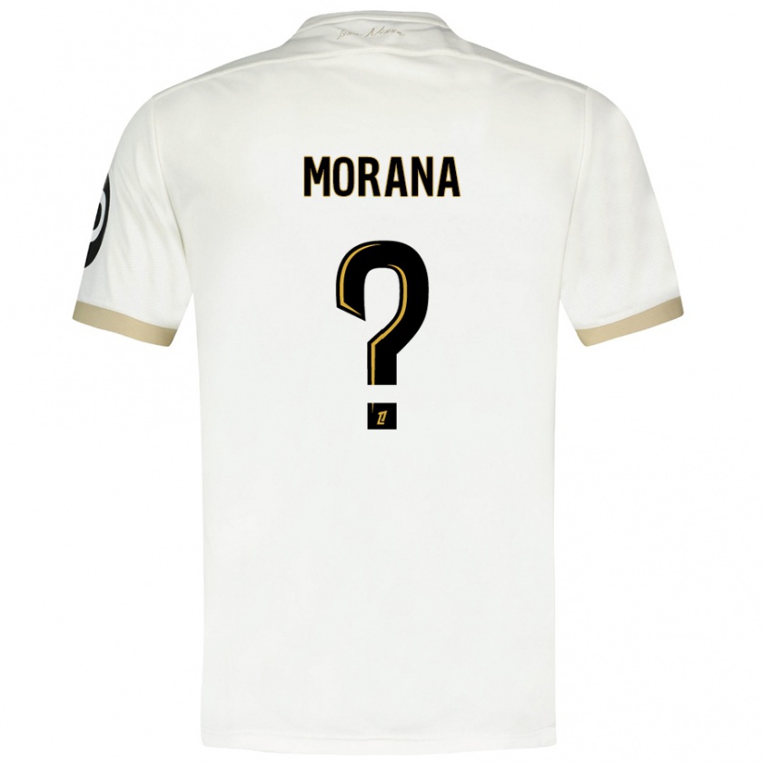 Kandiny Hombre Camiseta Djelan Morana #0 Blanco Dorado 2ª Equipación 2024/25 La Camisa