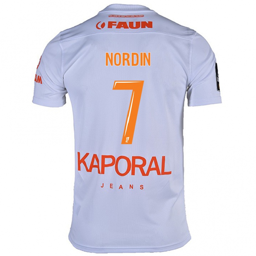 Kandiny Homem Camisola Arnaud Nordin #7 Branco Alternativa 2024/25 Camisa Brasil